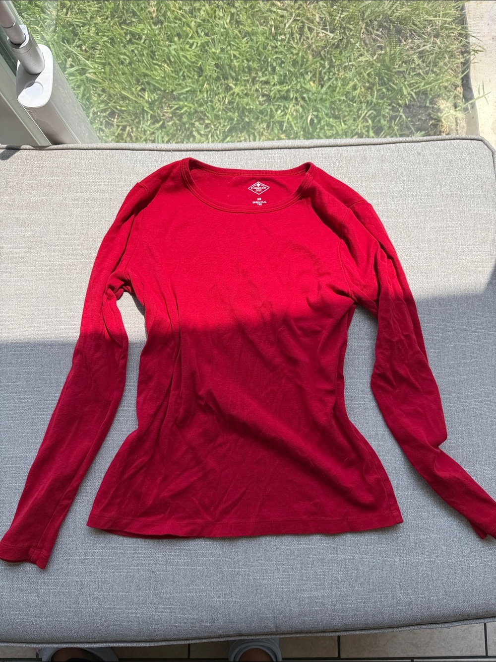 St. John's Bay Women's Long Sleeve Crewneck Top in Red